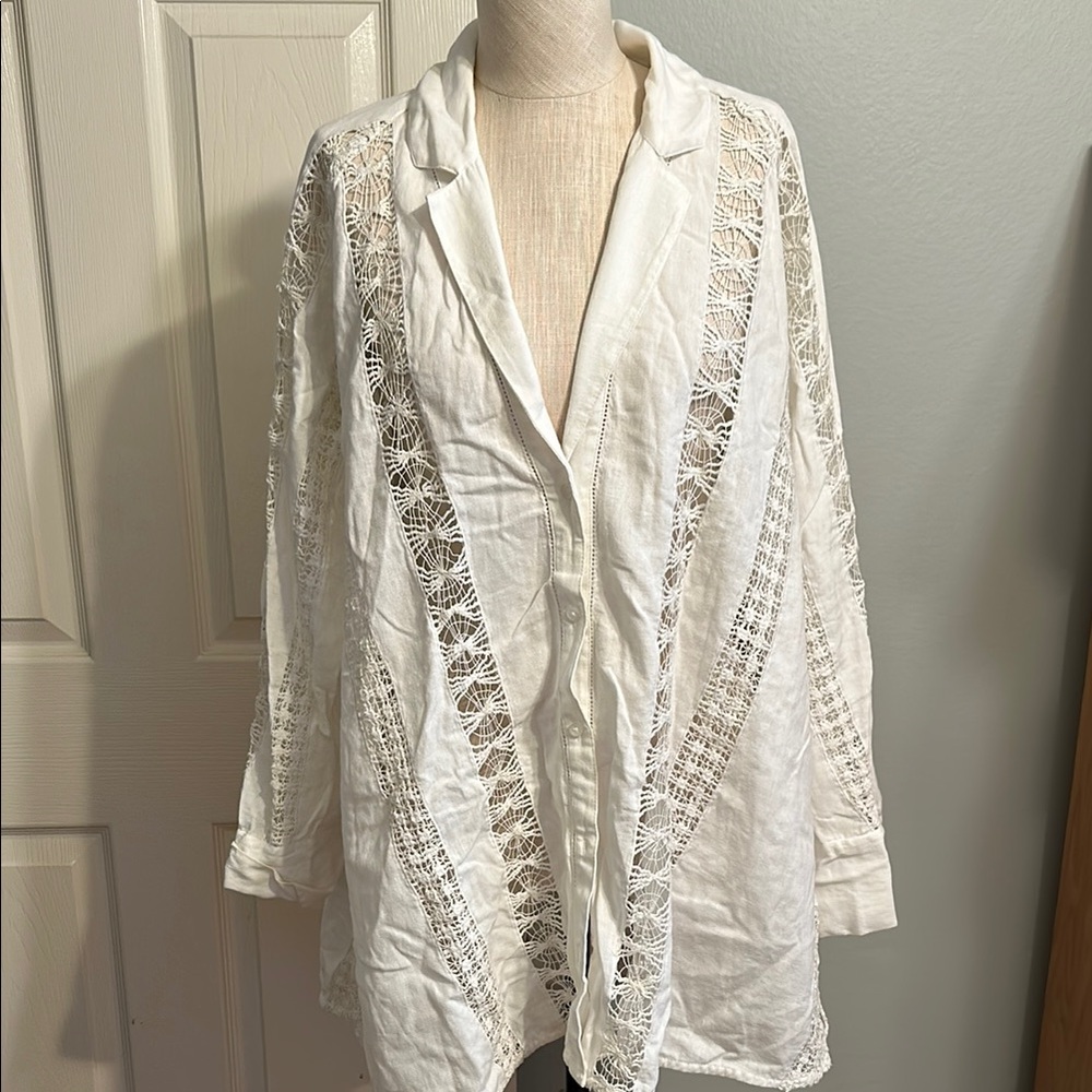 Free People White Lace Swim Coverup